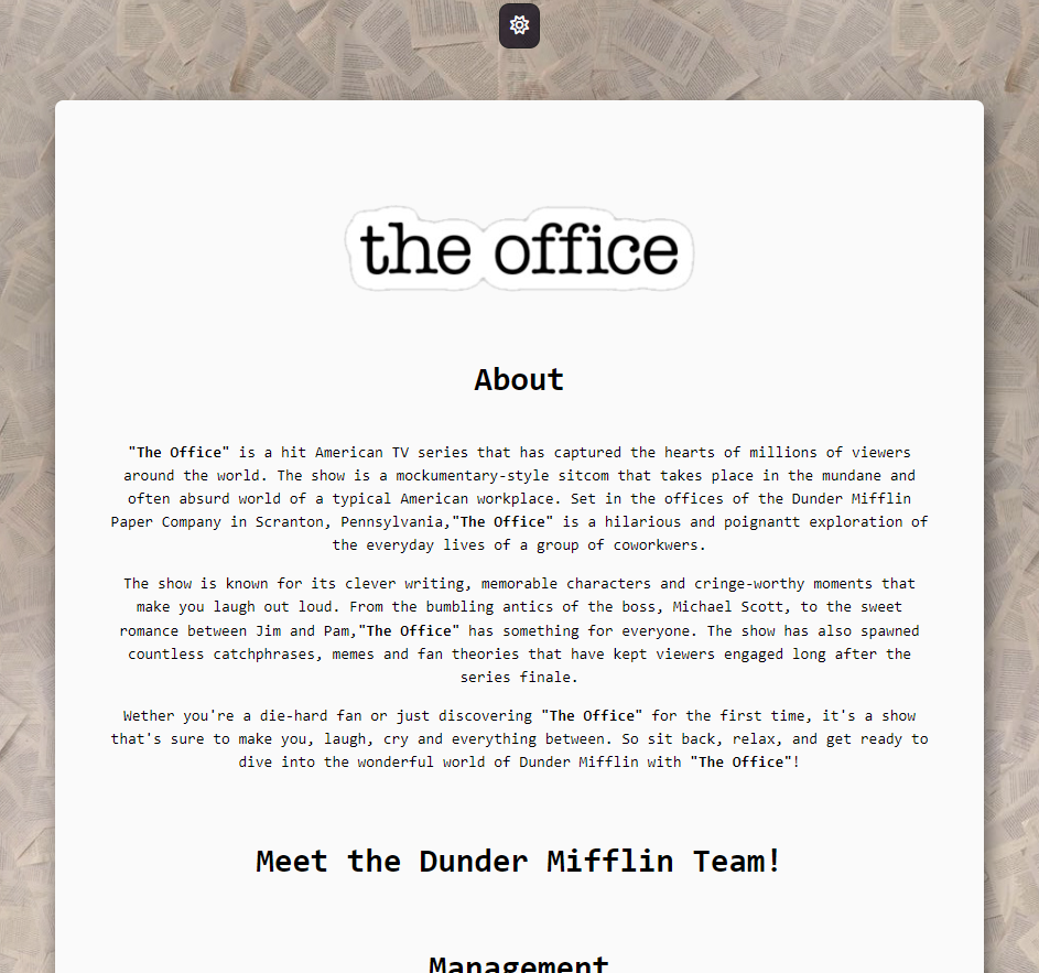 The Office Landing Page