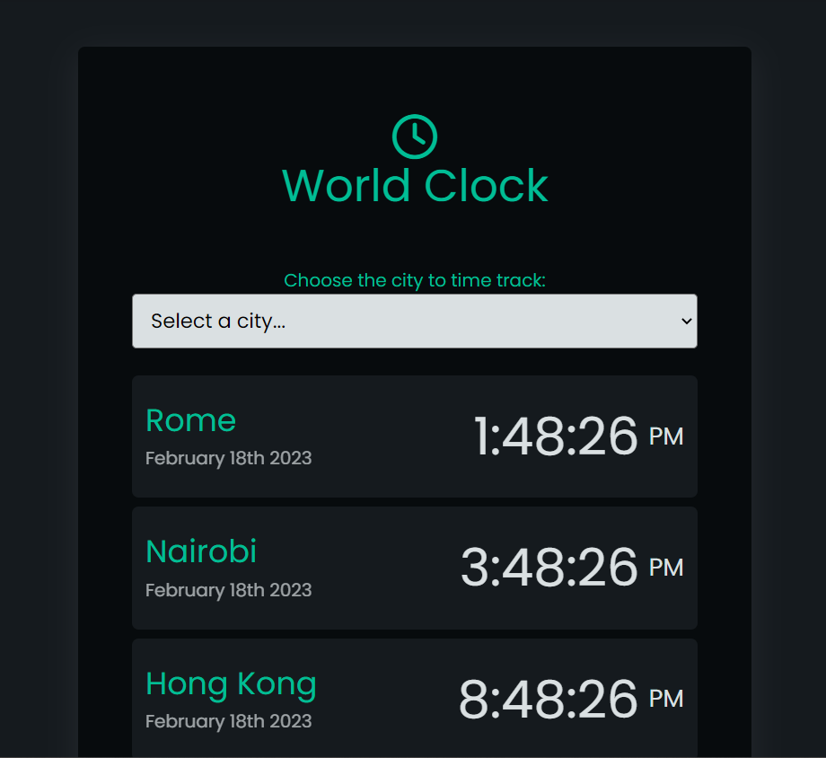 World Clocl App